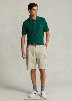 10,5 hüvelykes, klasszikusan illeszkedő twill cargo short 268048252 férfiak Ralph Lauren kő