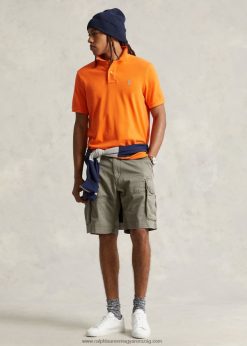 10,5 hüvelykes, klasszikusan illeszkedő twill cargo short 268048254 férfiak Ralph Lauren hegyi zöld