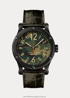 39 mm-es kronométer acél 2680482818 férfiak Ralph Lauren camo tárcsa