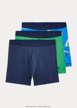 3 részes sztreccs boxeralsó 268048475 férfiak Ralph Lauren haditengerészet/race the sea print