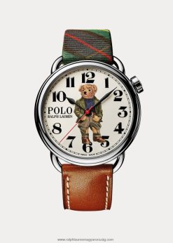 42 mm-es bedford póló medve óra 2680482804 férfiak Ralph Lauren fehér számlap
