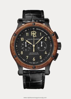 42 mm-es kronográf fekete acél fa keret 2680482834 férfiak Ralph Lauren