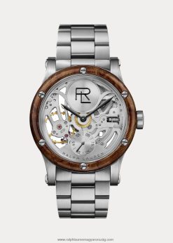 45 mm-es acélváz 2680482833 férfiak Ralph Lauren szürke csontvázas számlap