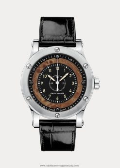 45 mm-es kronométer acél 2680482864 férfiak Ralph Lauren fekete számlap fából