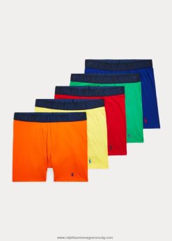 4d-flex hűtő boxeralsó 5 db 268048363 férfiak Ralph Lauren piros/narancs/citrom/királyi