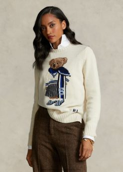 a spelman kollekció polo bear pulóver 2680483322 nők Ralph Lauren krém multi
