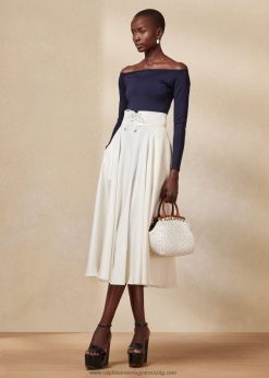 abberton selyem shantung szoknya 2680483513 nők Ralph Lauren törtfehér