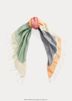 absztrakt motívumú pamut sál 2680489731 nők Ralph Lauren krém multi