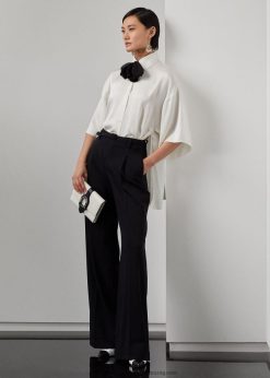 acklie gyapjú gabardin nadrág 2680483530 nők Ralph Lauren fekete