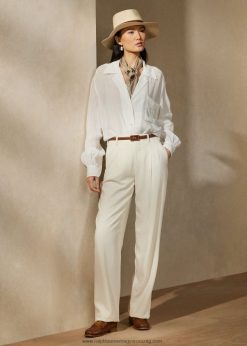 acklie gyapjú gabardin nadrág 2680489276 nők Ralph Lauren krém