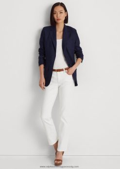 alacsony emelkedésű egyenes íves farmer 2680484266 nők Ralph Lauren fehér