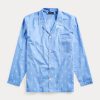 aláírás póni pizsama ing 2680481647 férfiak Ralph Lauren tengerpart kék/fehér
