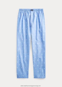 aláírás póni pizsama nadrág 2680481669 férfiak Ralph Lauren tengerpart kék/fehér