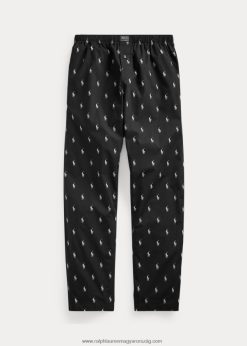 aláírás póni pizsama nadrág 2680481670 férfiak Ralph Lauren fekete-fehér