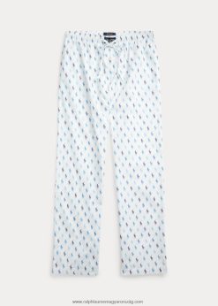 aláírás póni pizsama nadrág 268048632 férfiak Ralph Lauren fehér/asztor kék riviéra