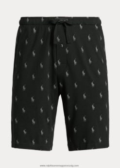 allover póni pizsama rövid 2680481178 férfiak Ralph Lauren fekete