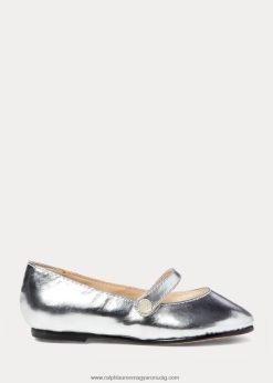 alyssa fémes bőr mary jane 2680487268 gyerekek Ralph Lauren ezüst