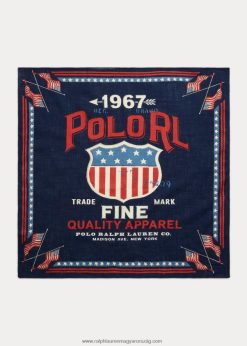 americana logó pamut bandanna 2680482458 férfiak Ralph Lauren haditengerészet multi