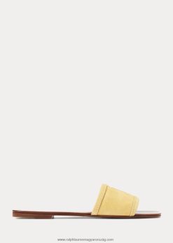 andela borjú-velúr csúsztatható szandál 2680484977 nők Ralph Lauren klasszikus sárga