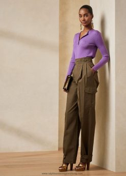 anniston pamut cargo nadrág 2680489296 nők Ralph Lauren olajbogyó