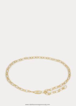 arany tónusú logós lánc öv 2680484933 nők Ralph Lauren csiszolt sárgaréz