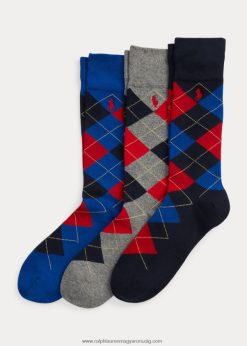 argyle crew zokni 3 db 2680482326 férfiak Ralph Lauren királykék