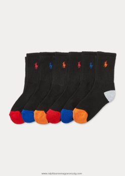 athletic crew zokni 6 db 2680485958 gyerekek Ralph Lauren fekete