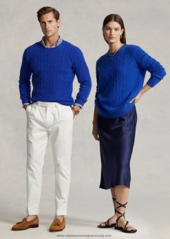 az ikonikus kábelkötésű kasmír pulóver 2680483391 egynemű Ralph Lauren mély királyi