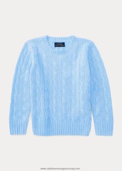 az ikonikus kábelkötésű kasmír pulóver 2680485718 gyerekek Ralph Lauren új litchfield kék