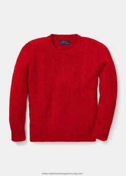 az ikonikus kábelkötésű kasmír pulóver 2680485720 gyerekek Ralph Lauren 2000 rl piros