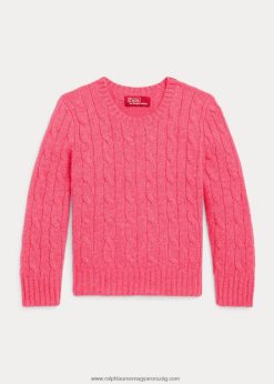az ikonikus kábelkötésű kasmír pulóver 2680485722 gyerekek Ralph Lauren terra rózsa