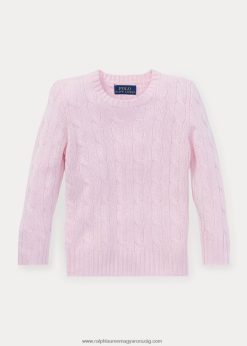 az ikonikus kábelkötésű kasmír pulóver 2680485724 gyerekek Ralph Lauren reggel rózsaszín