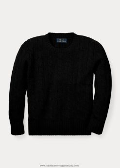 az ikonikus kábelkötésű kasmír pulóver 2680485726 gyerekek Ralph Lauren fekete
