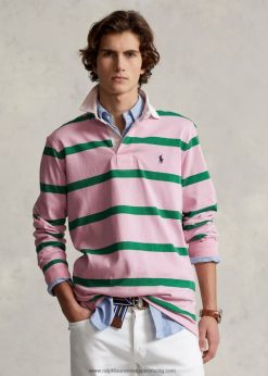az ikonikus rögbi póló 268048690 férfiak Ralph Lauren carmel pink/optic green