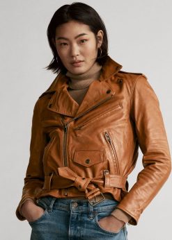báránybőr motokabát 2680489260 nők Ralph Lauren fahéj