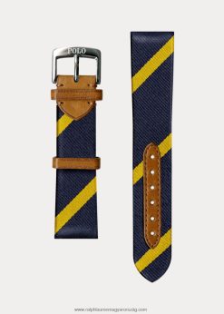 bárcsíkos selyem óraszíj 2680482832 férfiak Ralph Lauren bárcsíkos sötétkék/arany