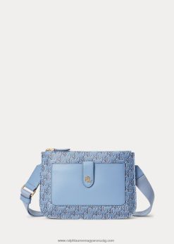 bevonatos vászon közepes jamey crossbody táska 2680485392 nők Ralph Lauren palakék
