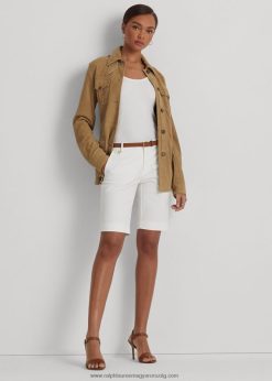 bi-sztreccs twill rövid 2680483831 nők Ralph Lauren fehér