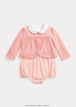 body kardigán & shortall szett 2680487777 baba Ralph Lauren rózsaszín gingham