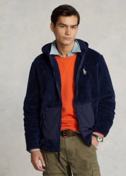 bolyhos, teljes cipzáras pulcsi 2680481183 férfiak Ralph Lauren newport haditengerészet/newport haditengerészet