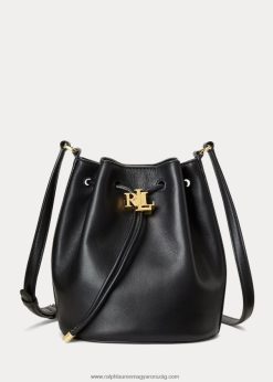 bőr közepes andie húzózsinóros táska 2680485345 nők Ralph Lauren fekete