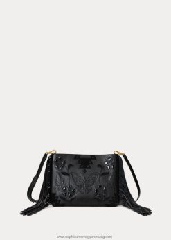 bőr közepes elaina crossbody 2680485439 nők Ralph Lauren fekete