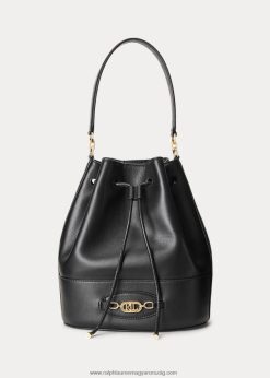 bőr nagy andie húzózsinóros táska 2680485350 nők Ralph Lauren fekete