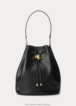 bőr nagy andie húzózsinóros táska 2680485452 nők Ralph Lauren fekete