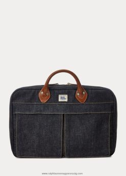 bőrborítású farmer aktatáska 2680488859 férfiak Ralph Lauren indigó