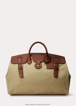 bőrborítású vászon kádártáska 2680488993 férfiak Ralph Lauren creta