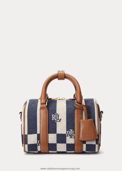 bőrborítású vászon kis kaden táska 2680485415 nők Ralph Lauren logó/tartan/navy