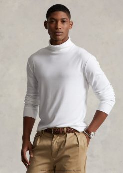 bordázott pamutkeverék garbó 2680488639 férfiak Ralph Lauren fehér