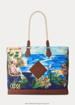 bőrszegélyű mintás vászoncipő 2680488924 férfiak Ralph Lauren halásznadrág