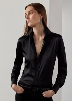 cameron stretch eperfa selyem ing 2680489333 nők Ralph Lauren fekete